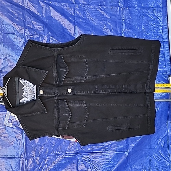 Misfits Pull The Plug Patchea Black Denim Vest - Picture 2 of 5